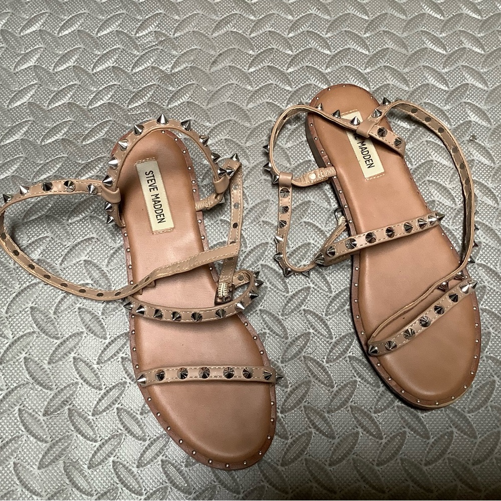 Steve Madden Nude/Tan Studded Strappy Sandals